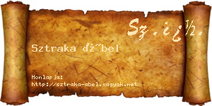 Sztraka Ábel névjegykártya
